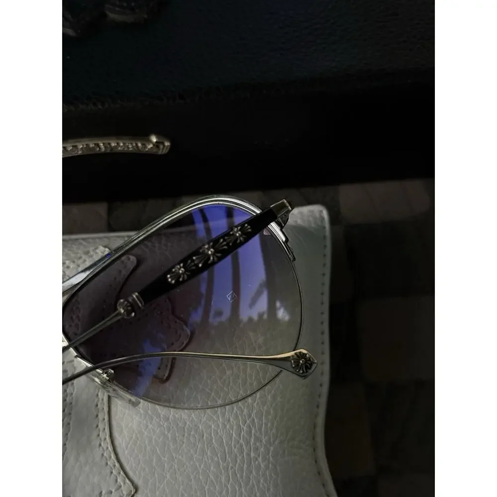 Chrome Hearts SPANKED Sunglasses Silver Black Rare Vintage Discontinued Aviator